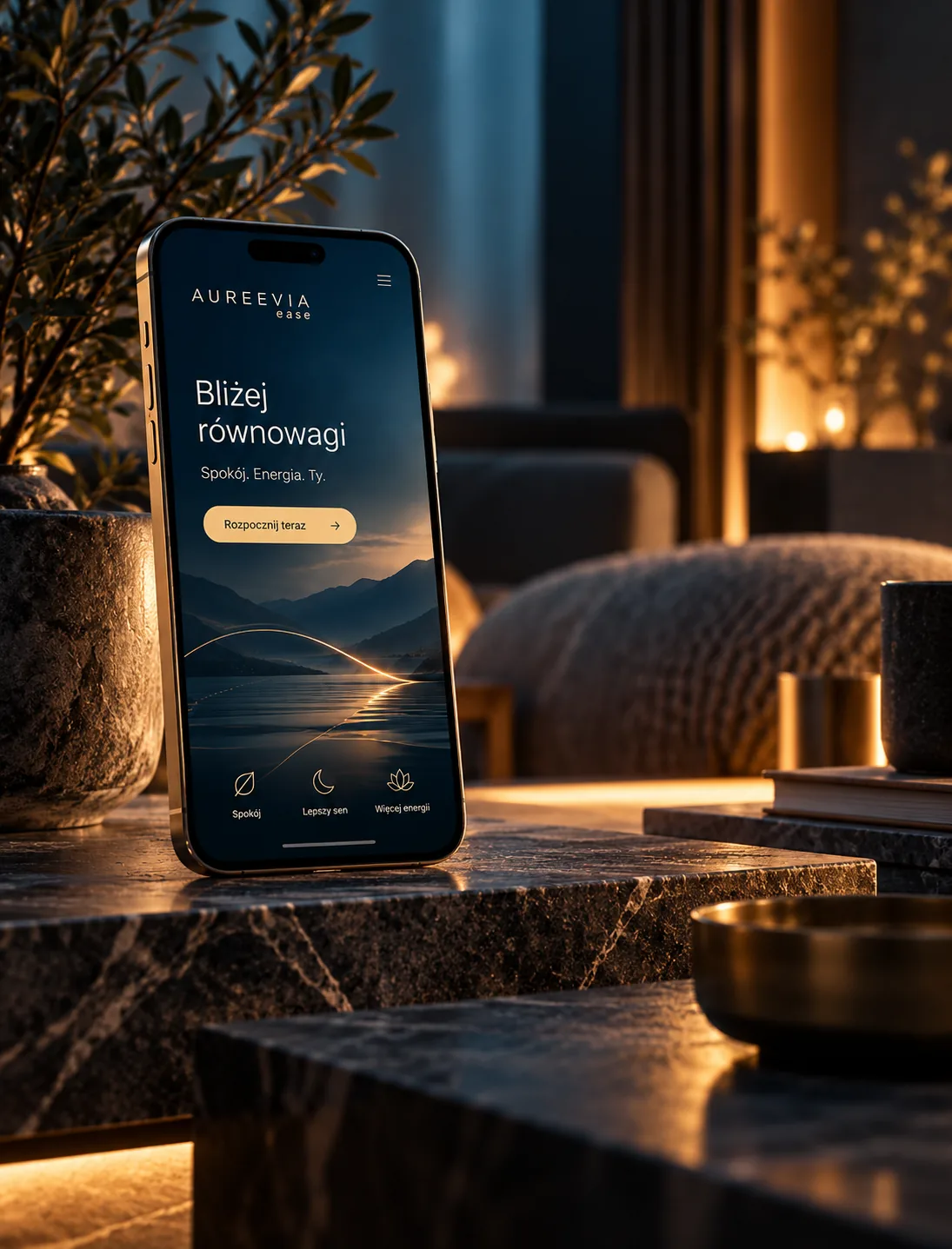 Aplikacja Aureevia Ease na telefonie